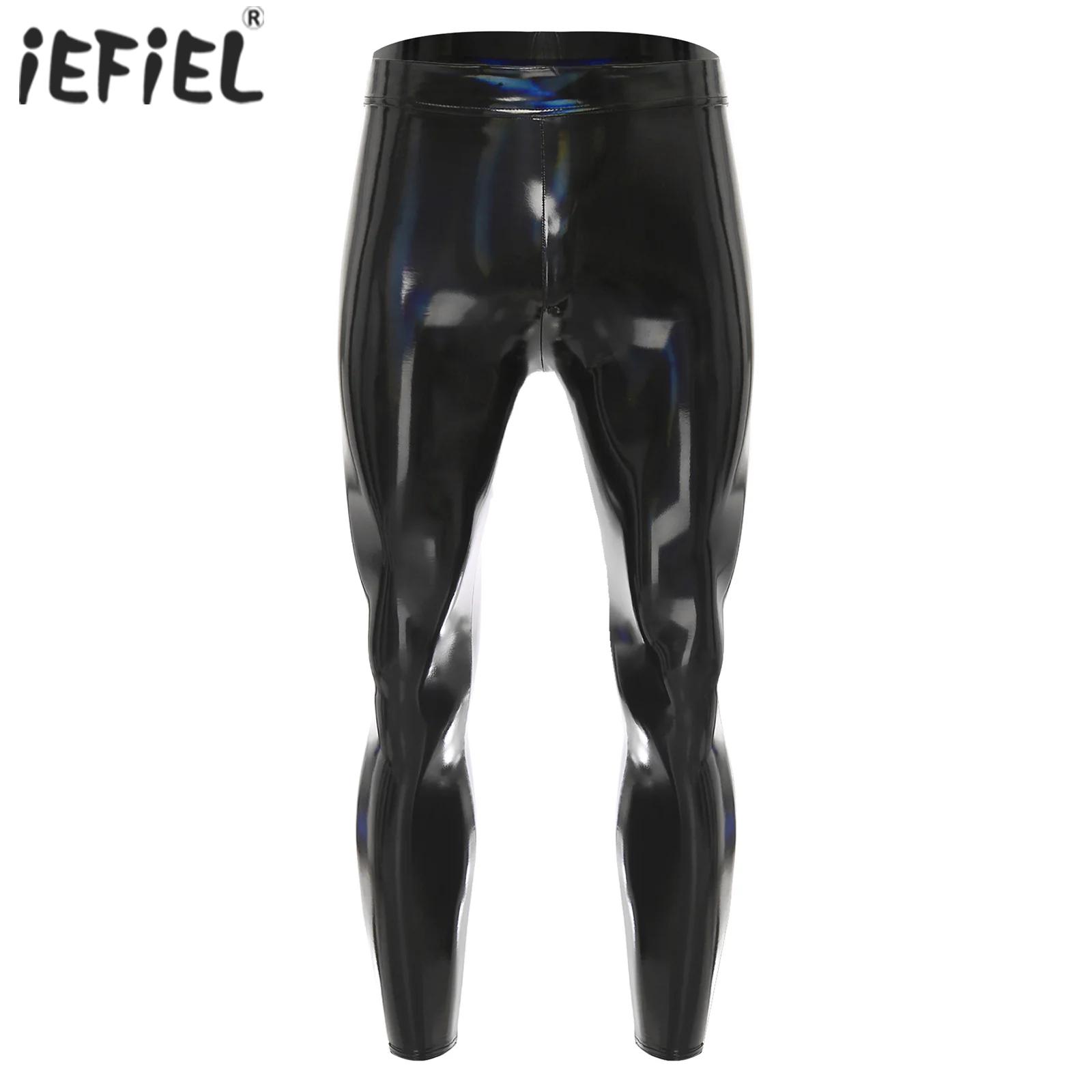 Motorcycle Gear Mens - FjOL-Shiny Stretchy PU Leather Backing Look