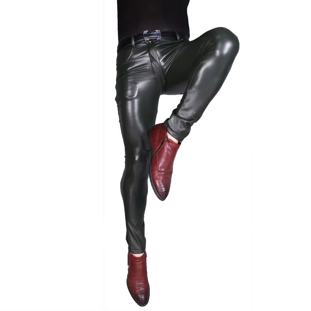 Pantalon Punk en Faux cuir PU  - Motorcycle Gear Mens avis et prix